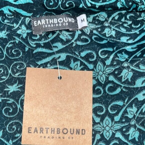 NWT Earthbound Womens Green & Purple Boho Printed Halter VCut Maxi Dress Medium - Picture 9 of 11